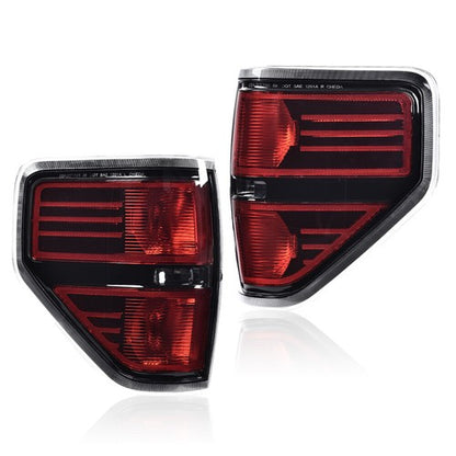 Solid Spare Fit For 09-14 Ford F150 Pickup Rear Tail Lights Brake Lamp+Smoke Lens Headlights