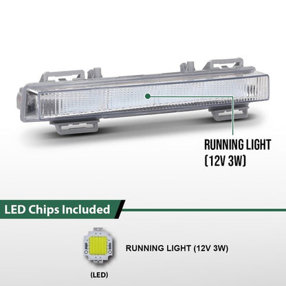 Solid Spare Fit For 13-15 Benz W166 ML/GL X204 GLK LED Daytime Running Light Fog Lamp Left