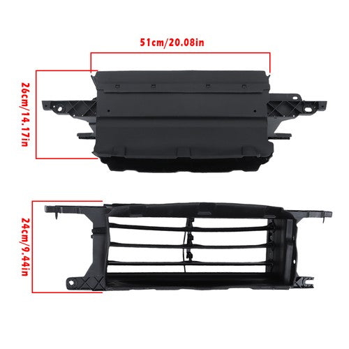 Solid Spare Black Grille Shutter Radiator Assembly W/O Motor Fit For 2015 16 2017 Ford F-150