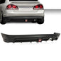 Solid Spare Rear Bumper Spoiler w/ LED Brake Light + Muffler Tip Fit For 06-11 Honda Civic