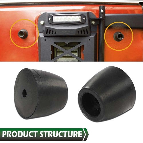 Solid Spare 2pcs Cargo Trailer Truck Replacement Ramp Door Rubber Bumpers Stop Cone 2" Tall