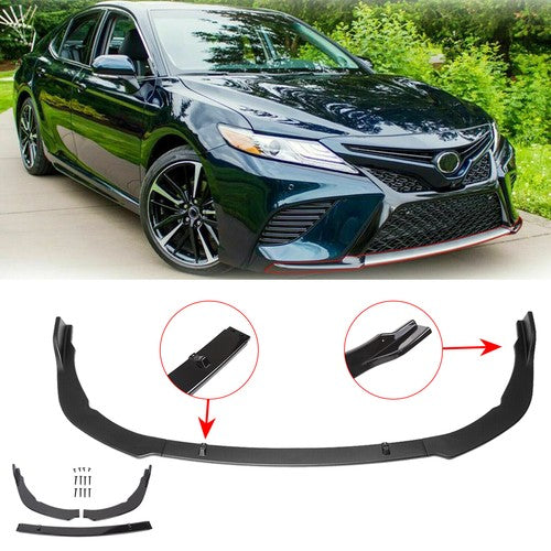 Solid Spare Front Bumper Lip Fit 2018-2020 Toyota Camry SE/XSE Glossy Black