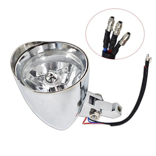 Solid Spare 12V Motorcycle Chrome Visor Headlight Lamp For Bobber Chopper Dyna