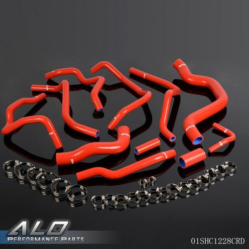 Solid Spare Fit For 2013-2016 Ford New Mondeo 2.0T Red Silicone Radiator Hose Pipe Kit