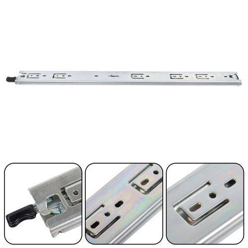 Solid Spare 1 Pair Locking Drawer Slides 22" Full Extension & Lock 150 lb Load Capacity