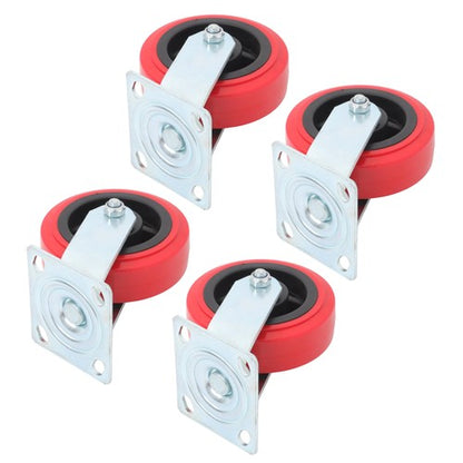 Solid Spare 4 Pack 6 Inch Polyurethane Heavy Duty Swivel Caster Wheels 4000Lbs Load Capacity