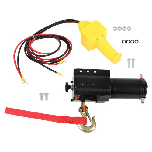 Solid Spare 3500lbs Electric Winch 12VDC/1.5HP 3/16in x 39ft Synthetic Rope IP55 Waterproof