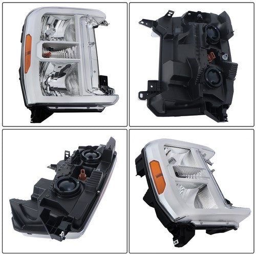 Solid Spare Halogen Type Headlight For Ford F250 F350 SuperDuty 2023-24 Chrome Housing Right