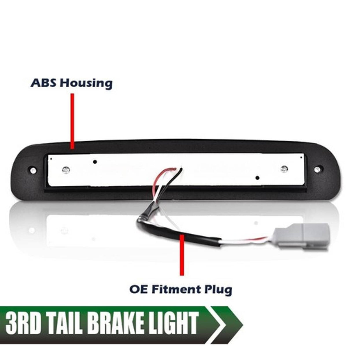 Solid Spare Fit For 1999-2016 Ford F250 F350 Super Duty LED 3rd Brake Light Cargo Lamp Black