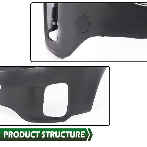 Solid Spare Front Bumper Cover w/ Fog Light Hole KI1000164 Fit For 2014-2015 Kia Sorento