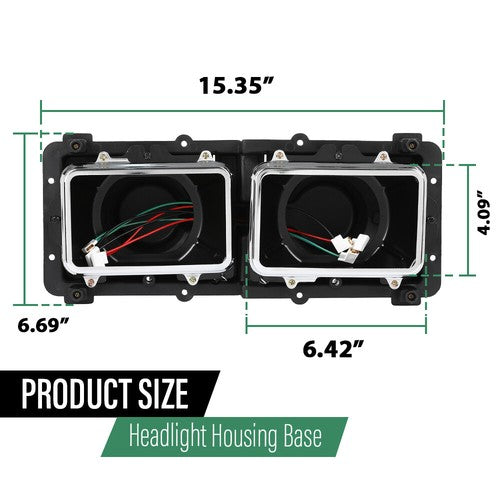 Solid Spare Headlight Housing Base Fit For 89-03 Freightliner FLD 112 120 Left+Right