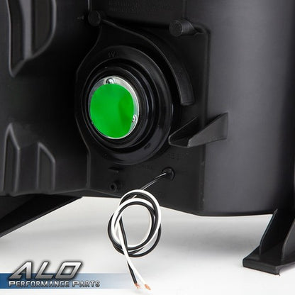 Solid Spare [LED DRL STRIP]FIT FOR 07-14 CHEVY SILVERADO BLACK HOUSING CLEAR CORNER HEADLIGH