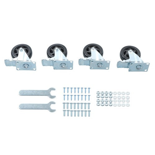Solid Spare 4 Inch Caster Wheels, Heavy Duty Casters Set of 4, Swivel Casters with Brake 220
