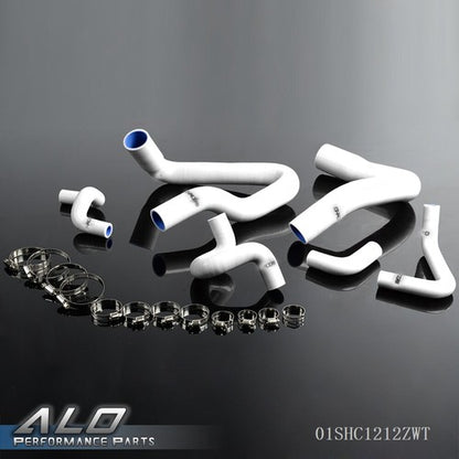 Solid Spare Fit For 1986-1993 Mustang GT LX 5.0L Silicone Radiator Hose Clamps Kit White