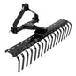 Solid Spare Cat 0 Tractor Hookup 3-Point Landscape Rake Black 50" Grass Comb Garden tools