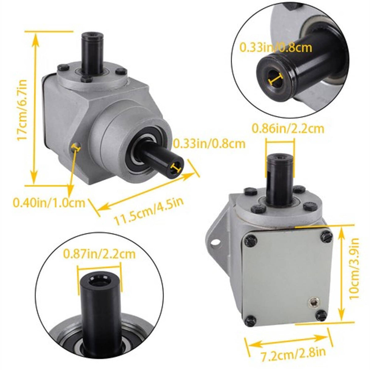 Solid Spare For Grasshopper 390024 Deck Gearbox Right Angle CCW Front Mount Mower