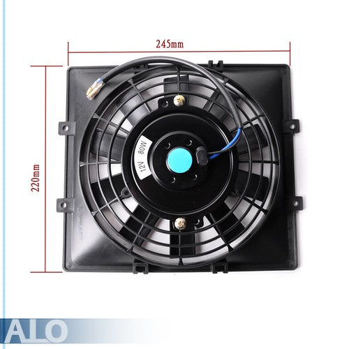 Solid Spare 15 Row 10AN Universal Aluminum Engine Oil Cooler + 7" Fan + Filter Adapter Kit