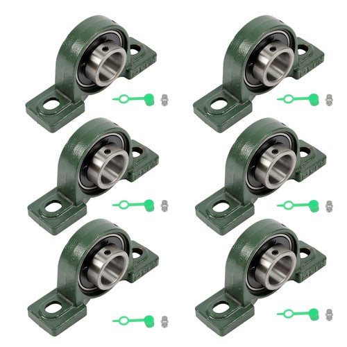 Solid Spare 6 Pcs UCP208-24 Pillow Block Bearing Solid Base 2-Bolt Self-Aligning 1-1/2" Bore