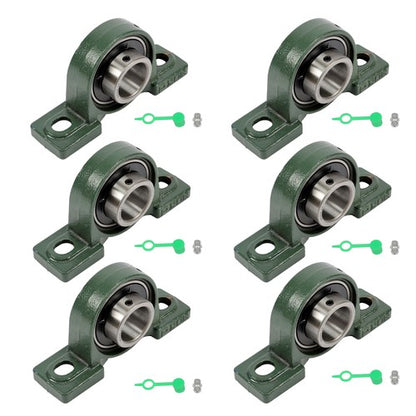 Solid Spare 6 Pcs UCP208-24 Pillow Block Bearing Solid Base 2-Bolt Self-Aligning 1-1/2" Bore