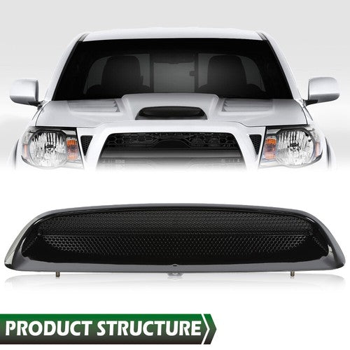 Solid Spare Fit For 2005-2011 Toyota Tacoma Pickup Black Front Sport Hood Scoop Bulge Kit