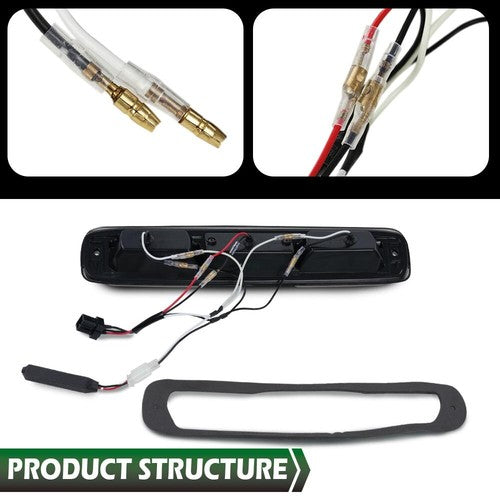 Solid Spare Fit For 99-2006 Chevy Silverado GMC Sierra LED 3rd Brake Light Cargo Lamp Black