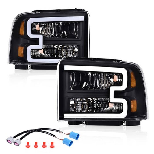 Solid Spare Fit For 2005-2007 Ford F250 F350 F450 Super Duty Conversion LED Headlights