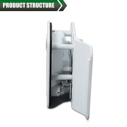 Solid Spare RV Entry Door Lock Handle Knob w/ Deadbolt Camper Travel Trailer Latch Key White