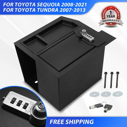 Solid Spare Center Console Safe Box For Toyota Tundra 07-13 /Sequoia 2008-2021 #00016-79184