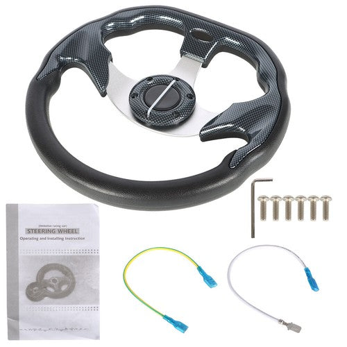 Solid Spare 12" inch Golf Cart Steering Wheel For Yamaha EZGO Club Car Black USA