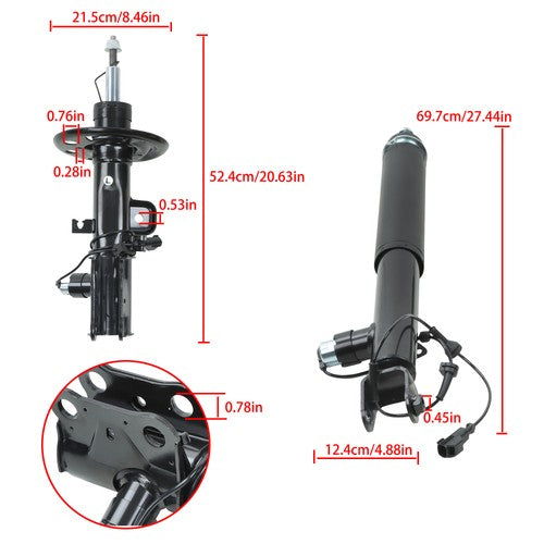 Solid Spare DA5Z-18125-F 4× Front Rear Shock Struts Assys w/Electronic For Lincoln MKS 13-16