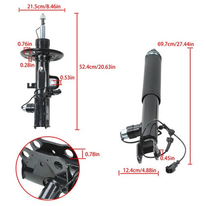 Solid Spare DA5Z-18125-F 4× Front Rear Shock Struts Assys w/Electronic For Lincoln MKS 13-16