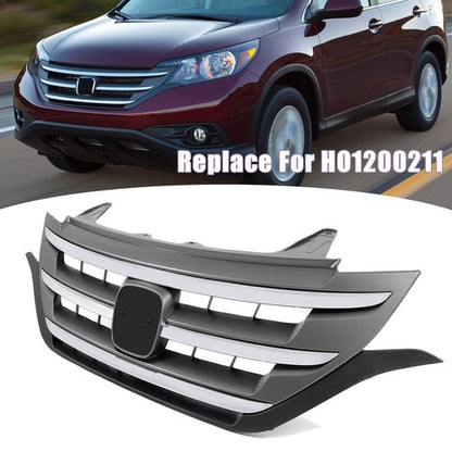 Front Bumper Upper Grille Grill w/Chrome Trim Fit 2012 2013 2014 Honda CRV CR-V