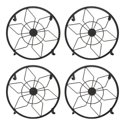 Solid Spare 4 Pack 9inch Black Metal Plant Stands Heavy Duty Plants Holder Flower Pot Stand