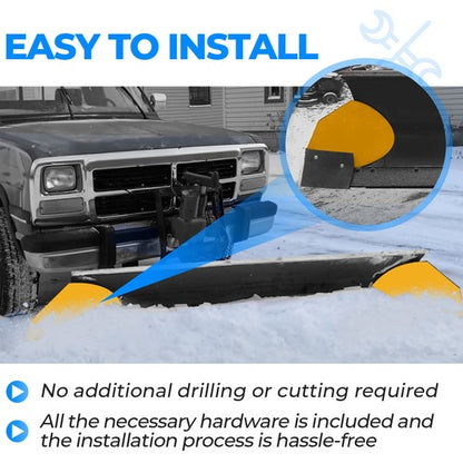 Solid Spare Snow Plow Extensions Add 20" For Meyer Western Boss Extenders PRO WINGS Yellow