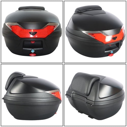 Solid Spare 32L Motorcycle Tour Tail Box Top Lock Scooter Trunk Luggage Storage Carrier Case