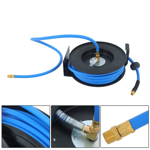 Solid Spare 1/2" x 50' Max 300PSI Premium Rubber Hose, Heavy Duty Steel Air Hose Reel