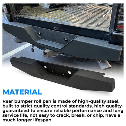 Solid Spare For 1993-2011 Ford Ranger Pickup Rear Step Bumper Powder Coated Heavy-Duty Steel