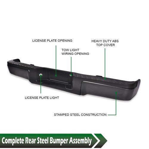 Solid Spare Black Fit For 2009-2014 Ford F-150 Pickup Rear Step Bumper Assembly FO1103160