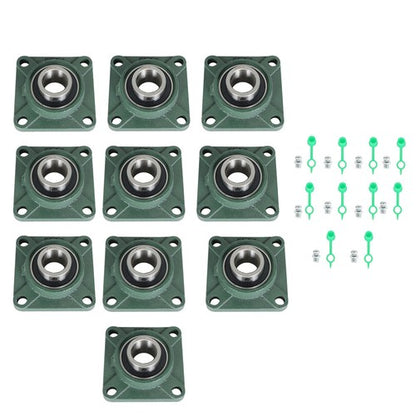 Solid Spare 10PC UCF208-24 Pillow Block Flange Bearing 1-1/2" Bore 4 Bolt Solid Base