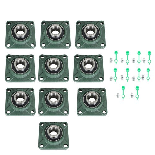 Solid Spare 10PC UCF208-24 Pillow Block Flange Bearing 1-1/2" Bore 4 Bolt Solid Base
