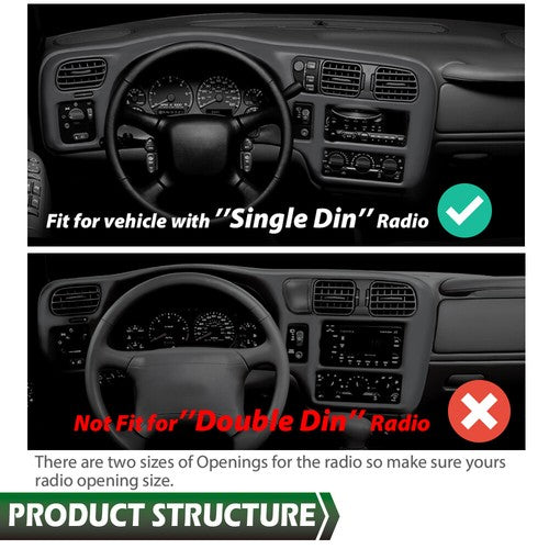 Solid Spare Dark Gray Dash Trim Bezel Fit For 1998-2004 Blazer Jimmy Sonoma S10 Bravada New
