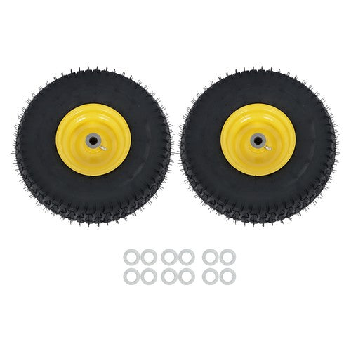 Solid Spare 15x6.00-6 Lawn Mower and Dump Cart Wheel - 3/4 Inch Axle, 3.25 Inch Hub