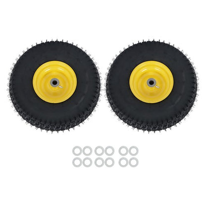 Solid Spare 15x6.00-6 Lawn Mower and Dump Cart Wheel - 3/4 Inch Axle, 3.25 Inch Hub