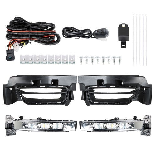 Solid Spare LED Fog Lamps Assembly w/ Switch+Wiring+Cover For Dodge Charger 15-17 LH+RH