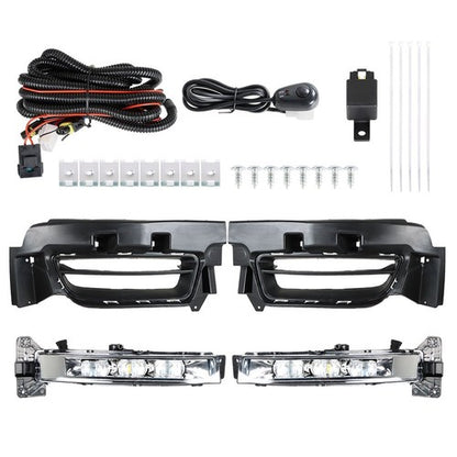 Solid Spare LED Fog Lamps Assembly w/ Switch+Wiring+Cover For Dodge Charger 15-17 LH+RH