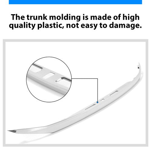 Solid Spare For 2016 2017 Honda Accord Sedan Rear License Garnish Chrome Trim Trunk Molding