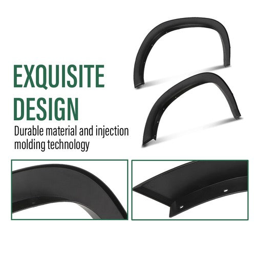 Solid Spare Factory Style Fender Flares w/ Mud Guard Fit For 19-24 Dodge Ram 1500 Smooth