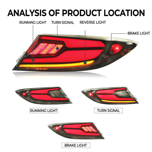 Pair Clear Lens LED Red Tail Lights For 2022-2024 Toyota GR86 Subaru BRZ ZN8 ZD8