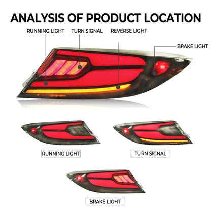 Pair Clear Lens LED Red Tail Lights For 2022-2024 Toyota GR86 Subaru BRZ ZN8 ZD8