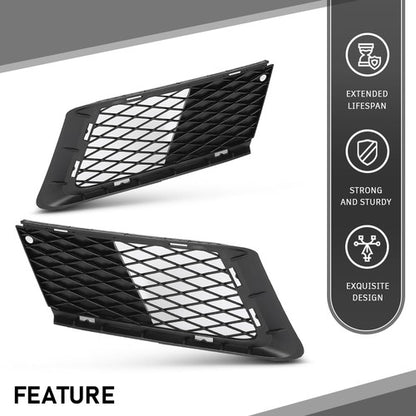 Solid Spare Fit For 07-10 BMW 328xi 328i xDrive Fog Light Cover Lower Grille Trim Left+Right